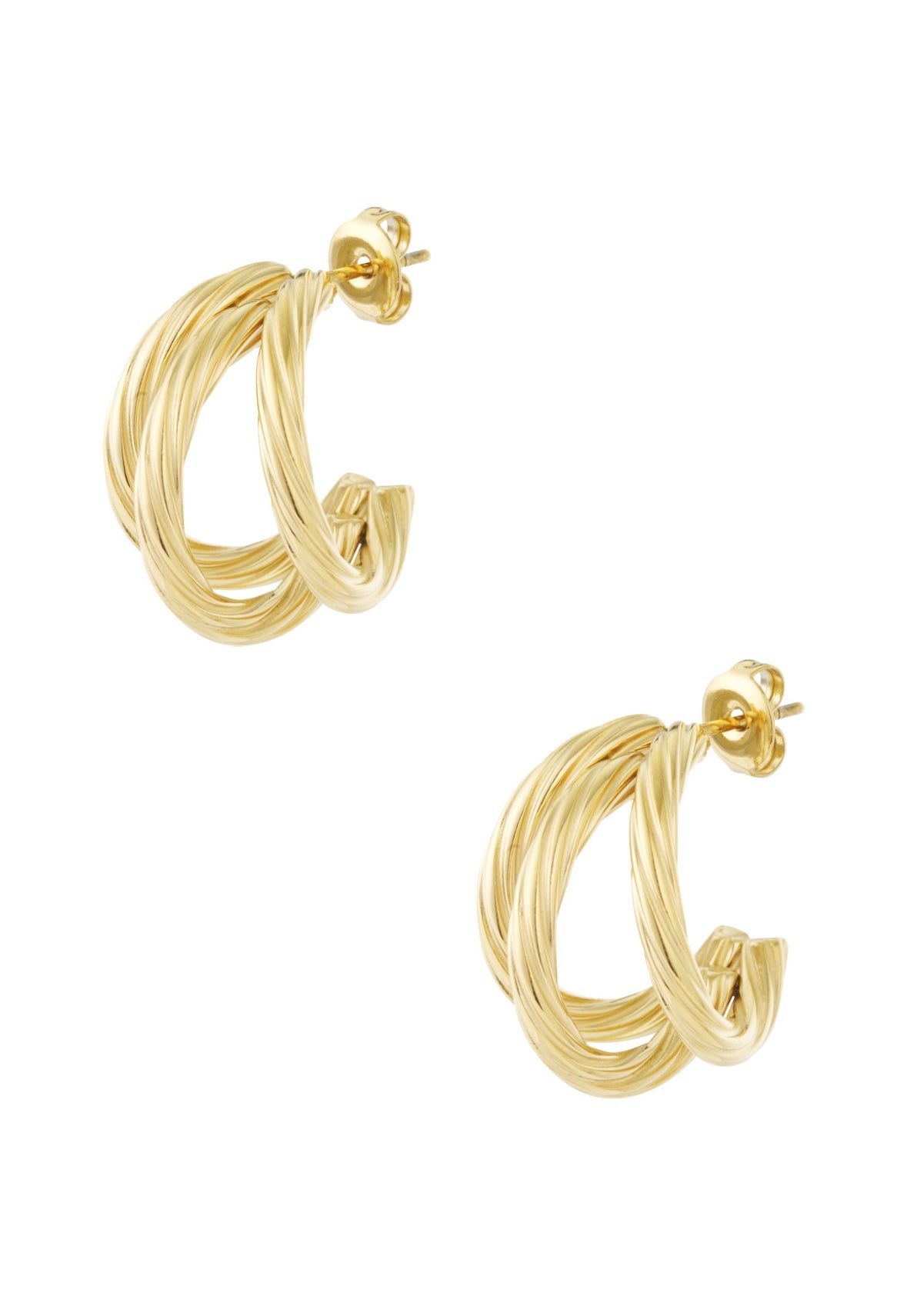 Oorbellen halve ringen goud