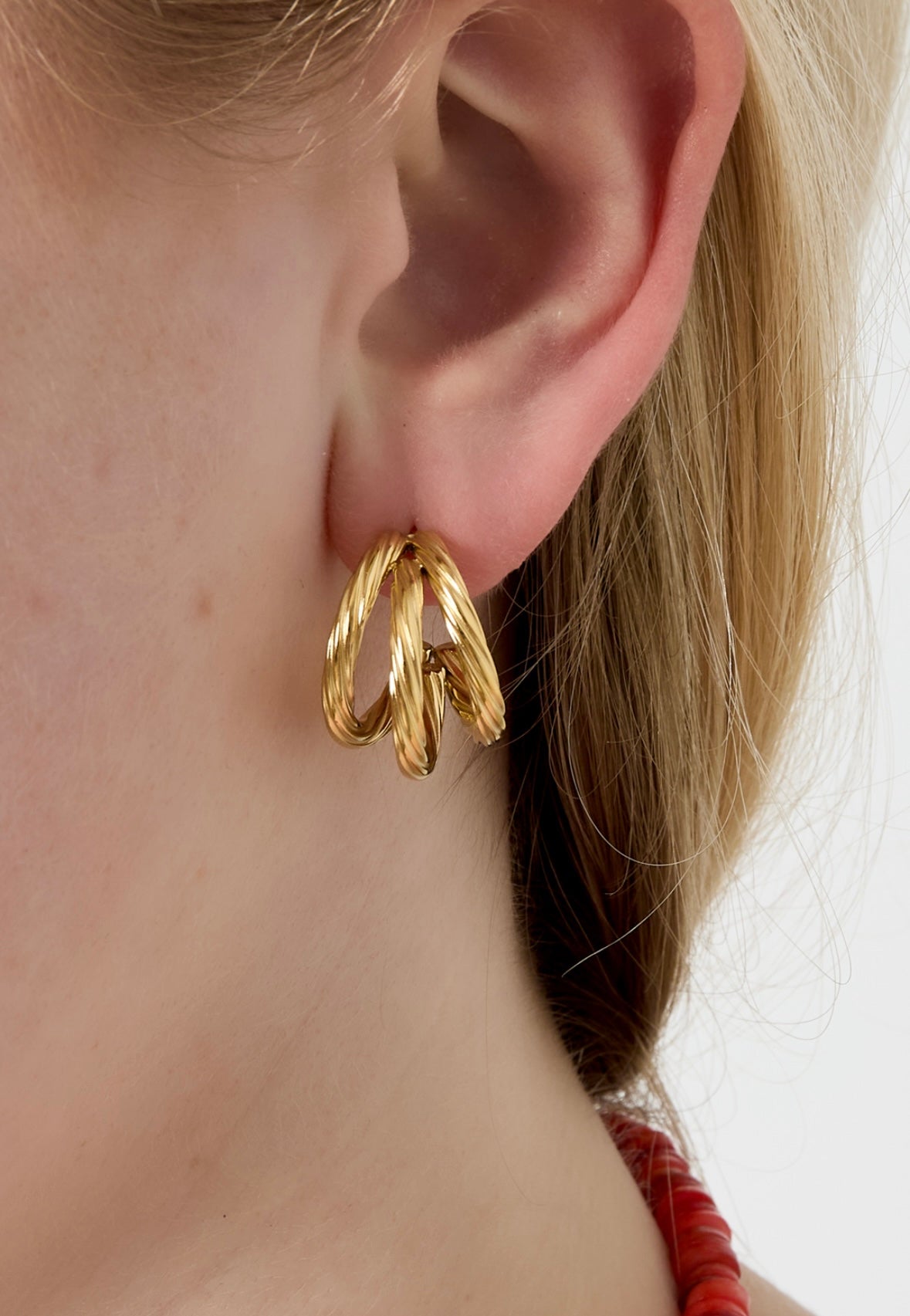 Oorbellen halve ringen goud
