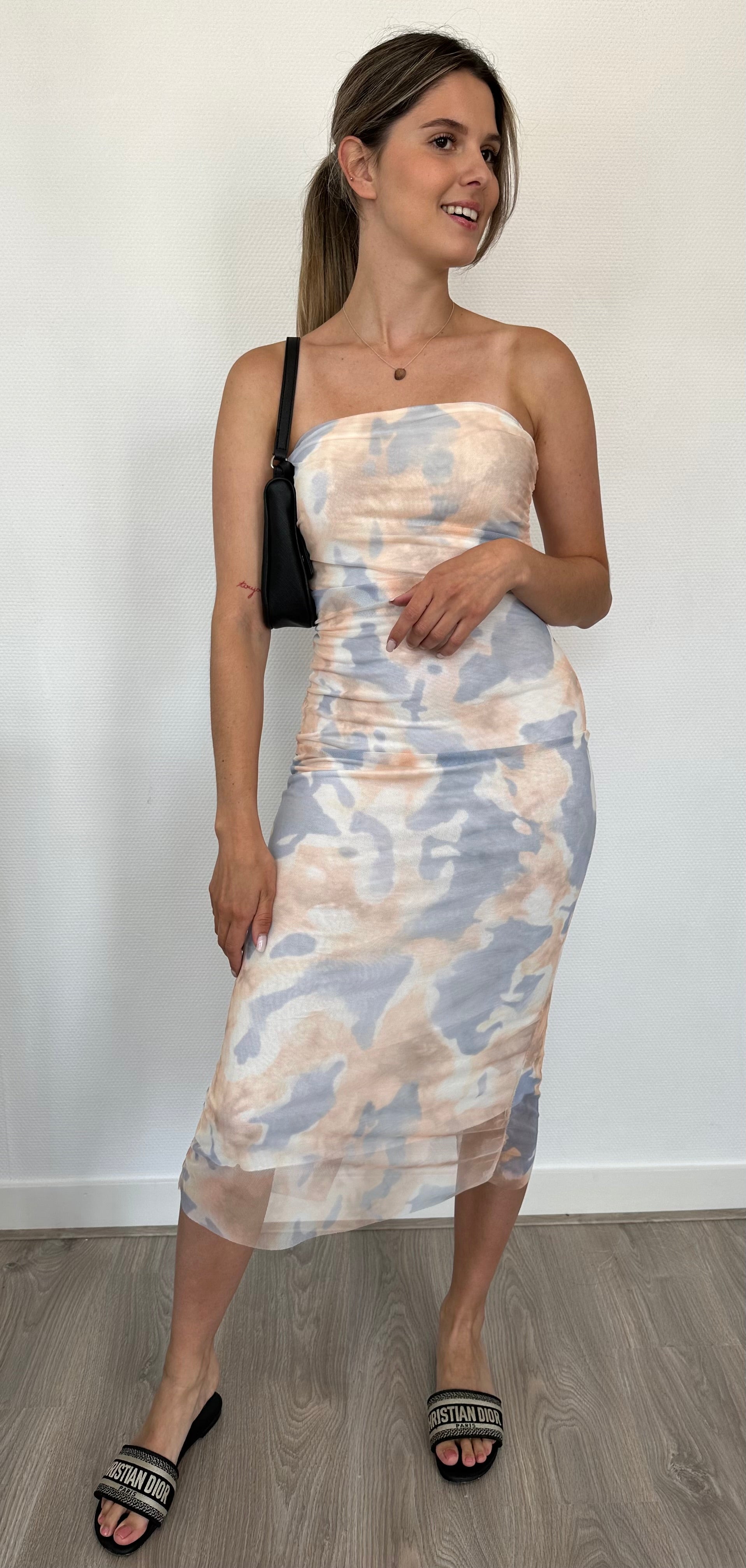 Strapless mesh tie dye dress Fabulous-Fashion.nl Strapless mesh tie dye dress Fabulous-Fashion.nl