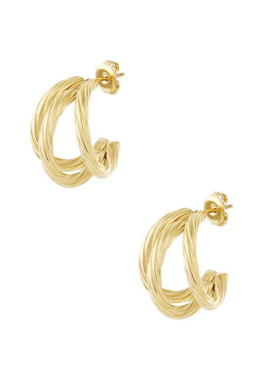 Oorbellen halve ringen goud